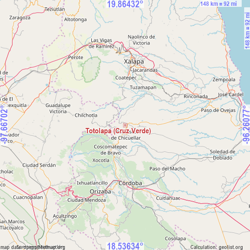 Totolapa (Cruz Verde) on map