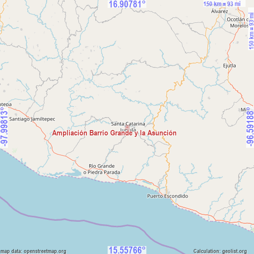 Ampliación Barrio Grande y la Asunción on map