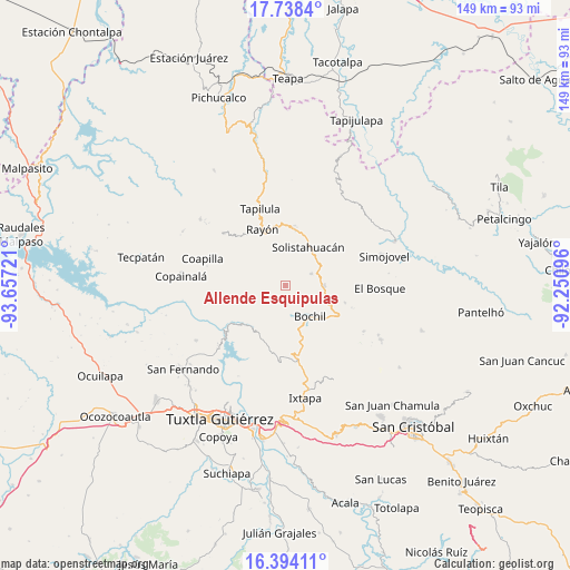Allende Esquipulas on map