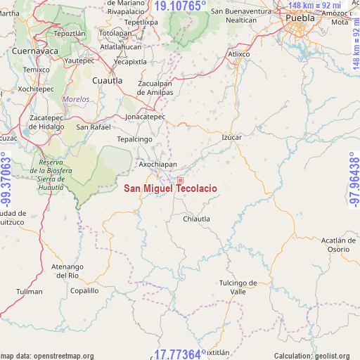 San Miguel Tecolacio on map