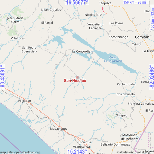 San Nicolás on map