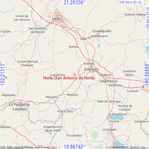 Horta (San Antonio de Horta) on map