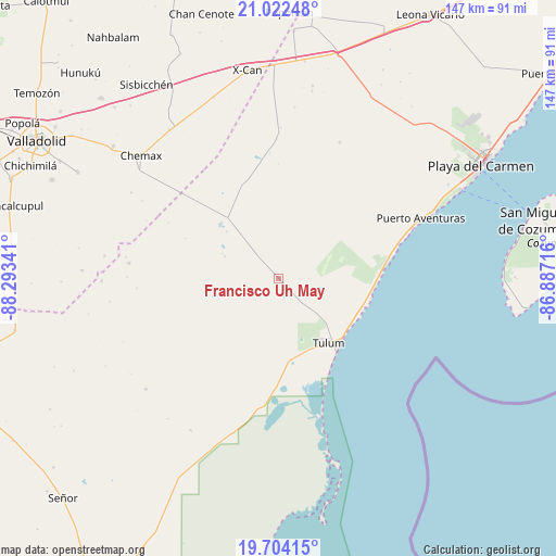Francisco Uh May on map
