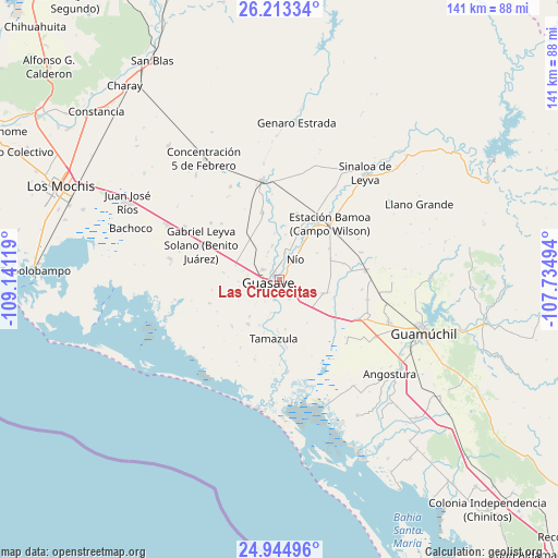 Las Crucecitas on map