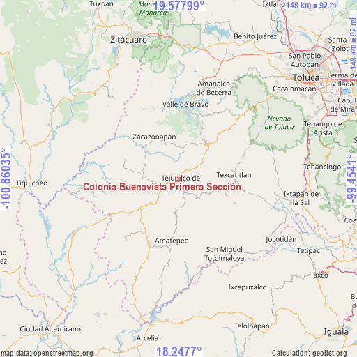 Colonia Buenavista Primera Sección on map