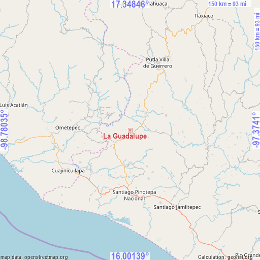 La Guadalupe on map