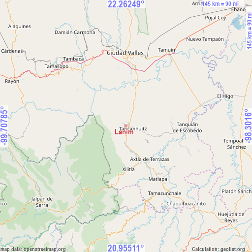 Lanim on map