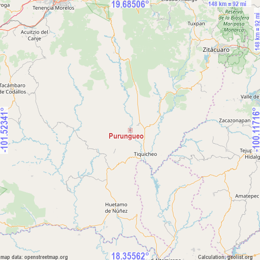 Purungueo on map