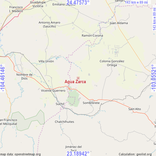 Agua Zarca on map