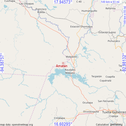 Amatán on map