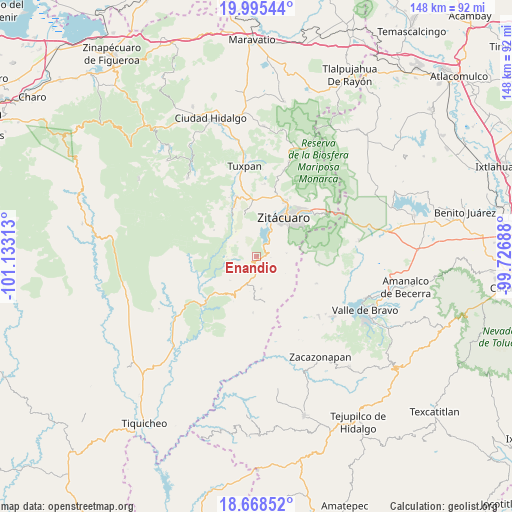 Enandio on map