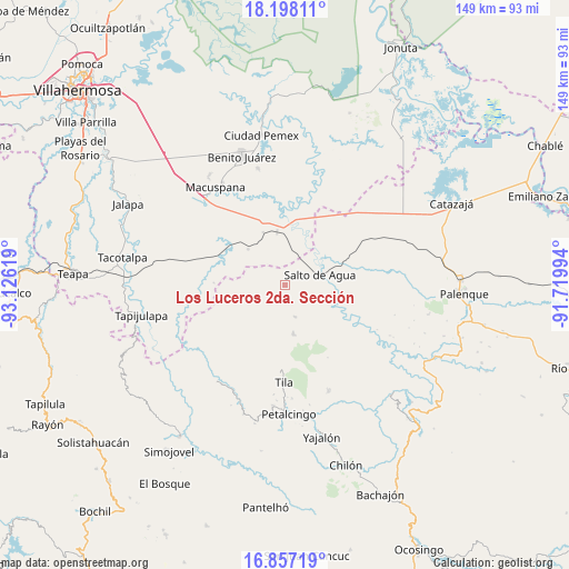 Los Luceros 2da. Sección on map