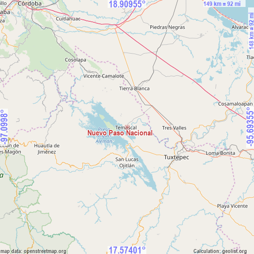 Nuevo Paso Nacional on map