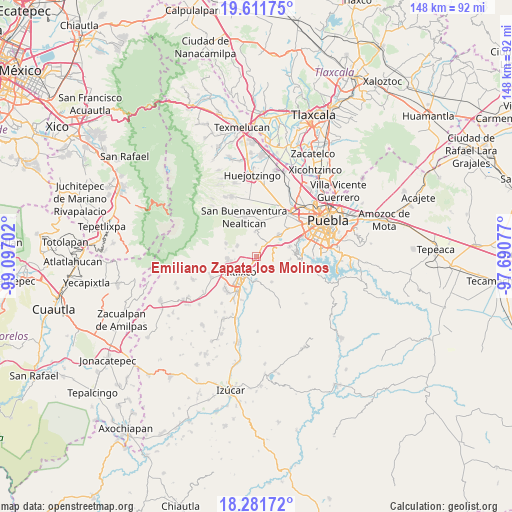 Emiliano Zapata los Molinos on map
