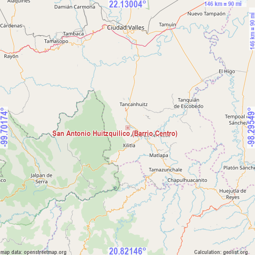 San Antonio Huitzquilico (Barrio Centro) on map