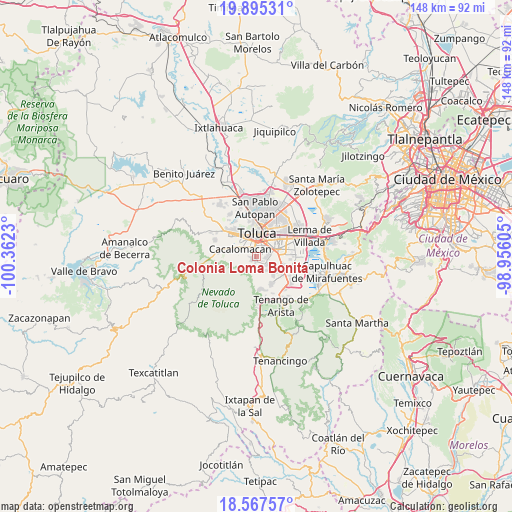 Colonia Loma Bonita on map