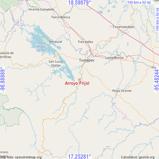 Arroyo Frijol on map