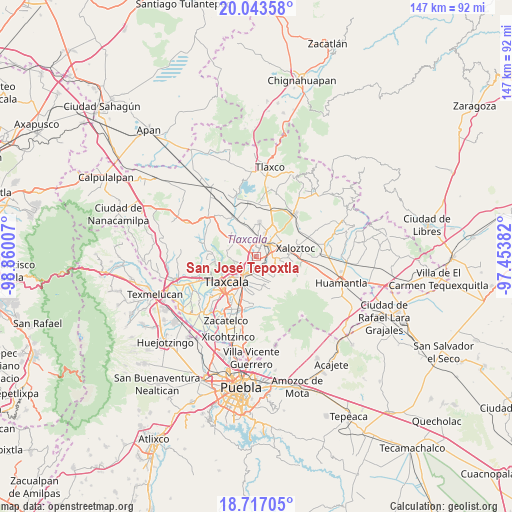 San José Tepoxtla on map