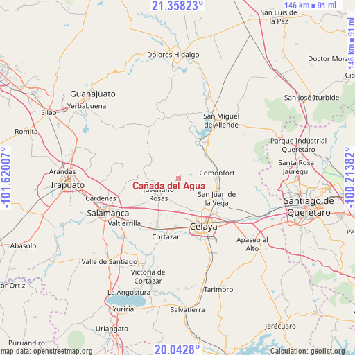 Cañada del Agua on map