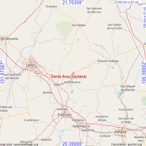 Santa Ana (Santana) on map