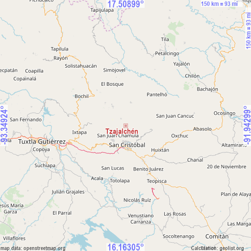 Tzajalchén on map