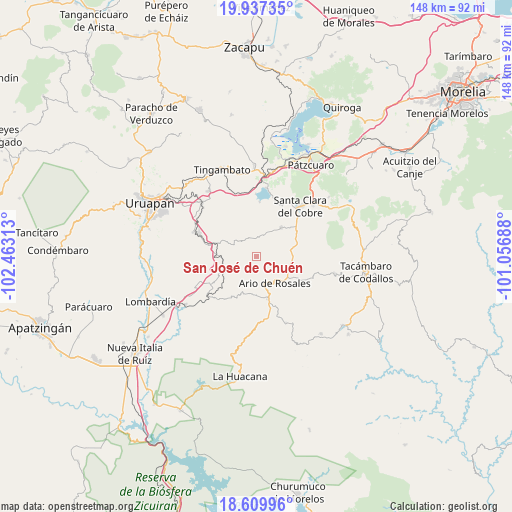 San José de Chuén on map