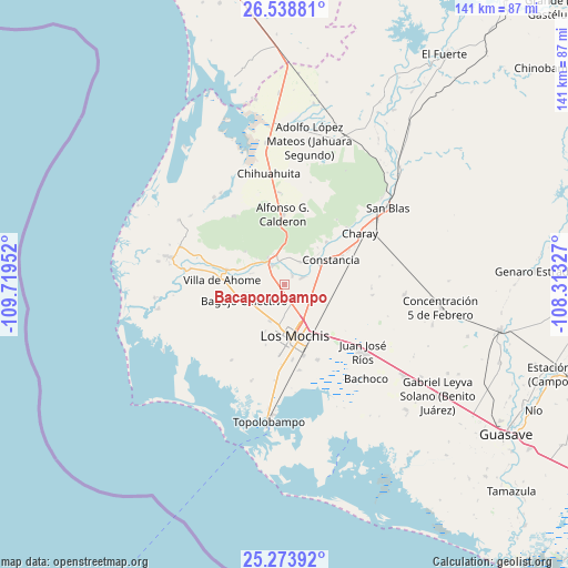 Bacaporobampo on map