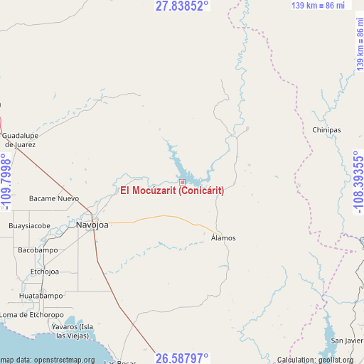 El Mocúzarit (Conicárit) on map