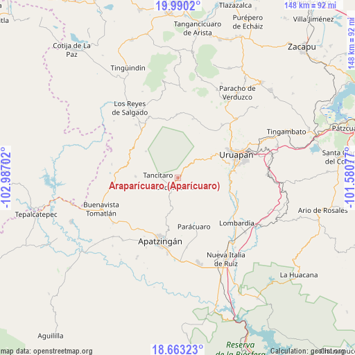Araparícuaro (Aparícuaro) on map