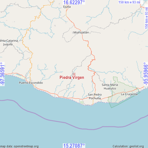 Piedra Virgen on map