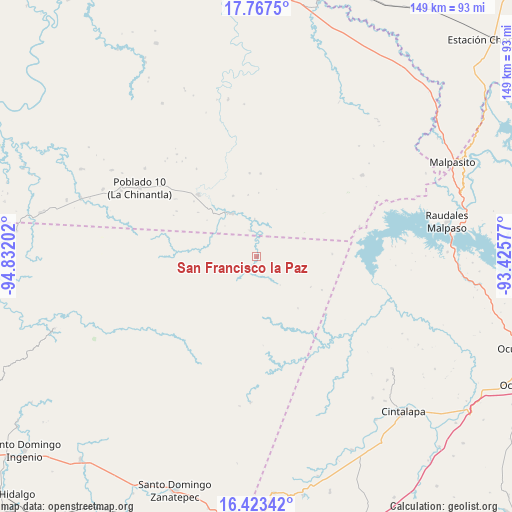 San Francisco la Paz on map