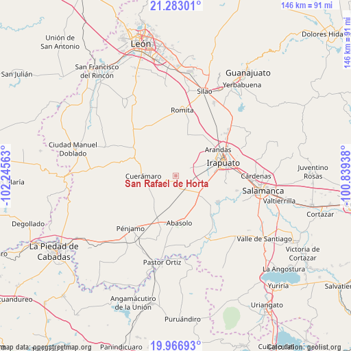 San Rafael de Horta on map