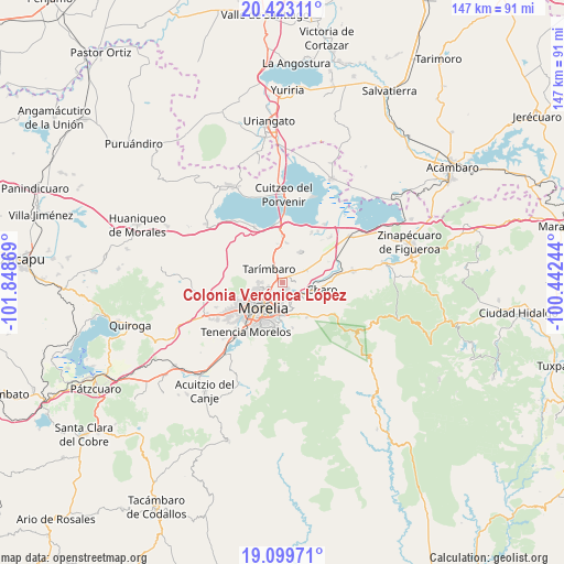Colonia Verónica López on map