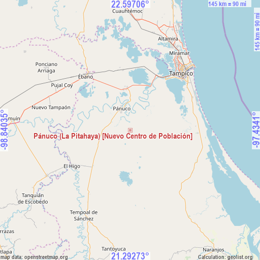 Pánuco (La Pitahaya) [Nuevo Centro de Población] on map