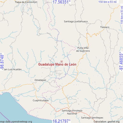 Guadalupe Mano de León on map
