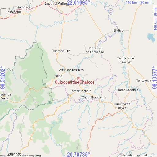 Cuixcoatitla (Chalco) on map