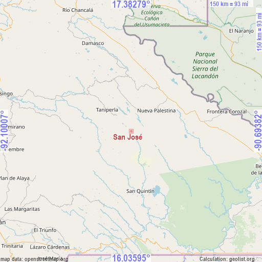 San José on map