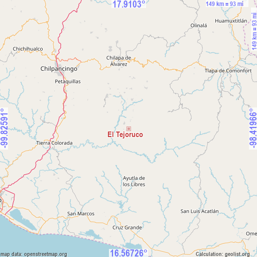 El Tejoruco on map