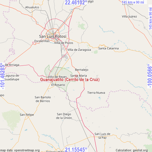 Guanajuatito (Cerrito de la Cruz) on map