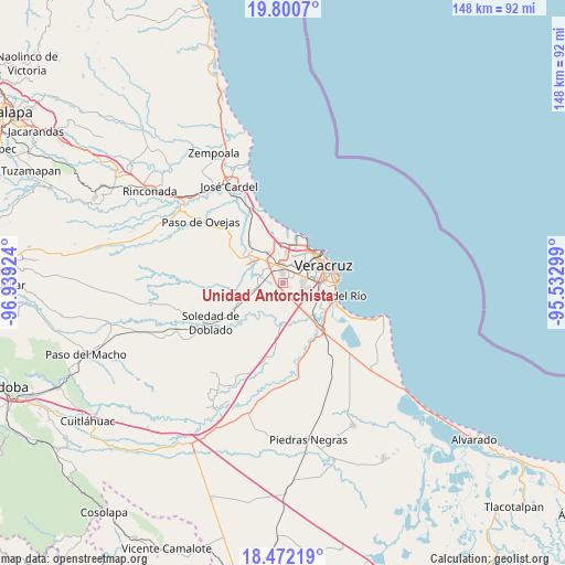 Unidad Antorchista on map