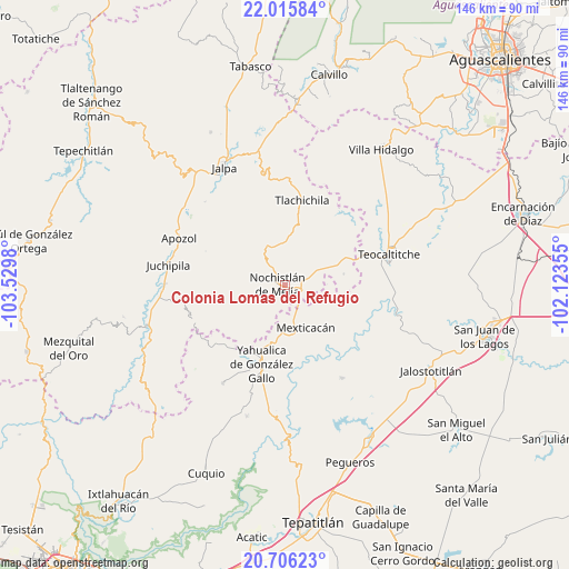 Colonia Lomas del Refugio on map
