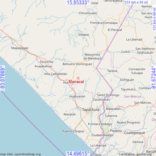 Manacal on map