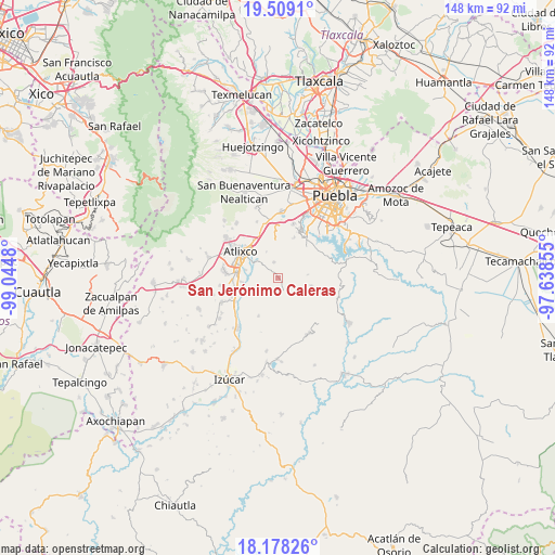 San Jerónimo Caleras on map