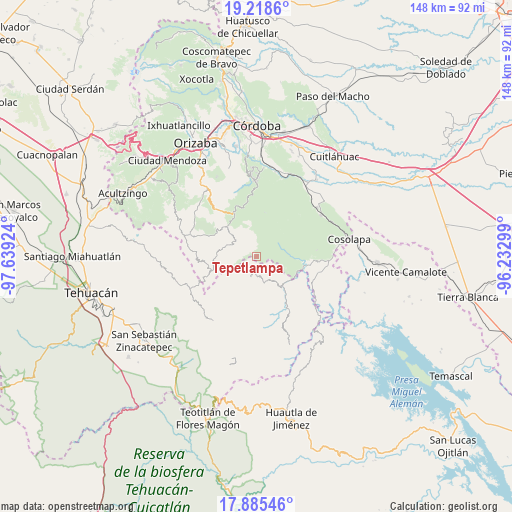 Tepetlampa on map