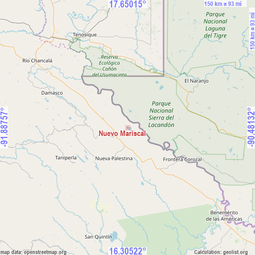 Nuevo Mariscal on map
