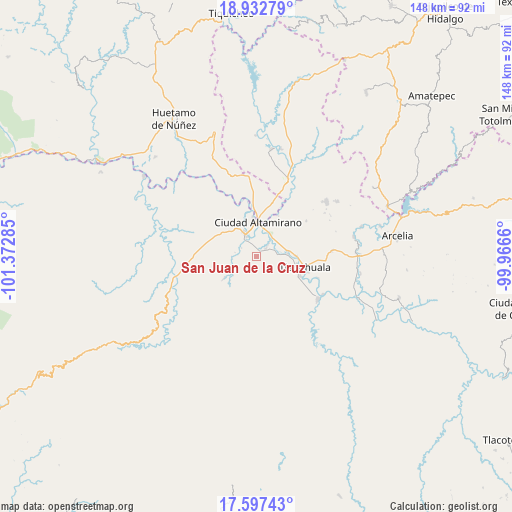 San Juan de la Cruz on map
