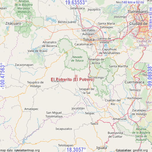 El Potrerito (El Potrero) on map