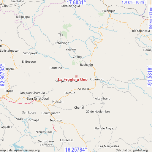 La Frontera Uno on map