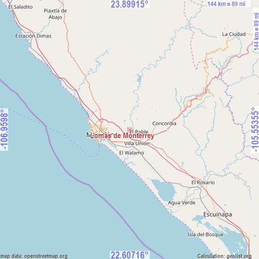Lomas de Monterrey on map