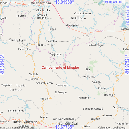 Campamento el Mirador on map